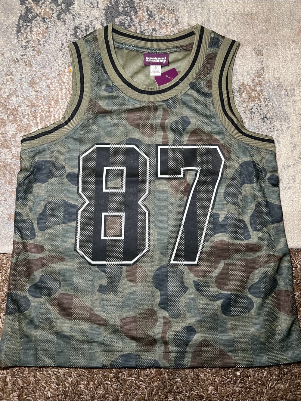 Camo Mesh Tank Top - Olive Green boys size Medium (8) NWT